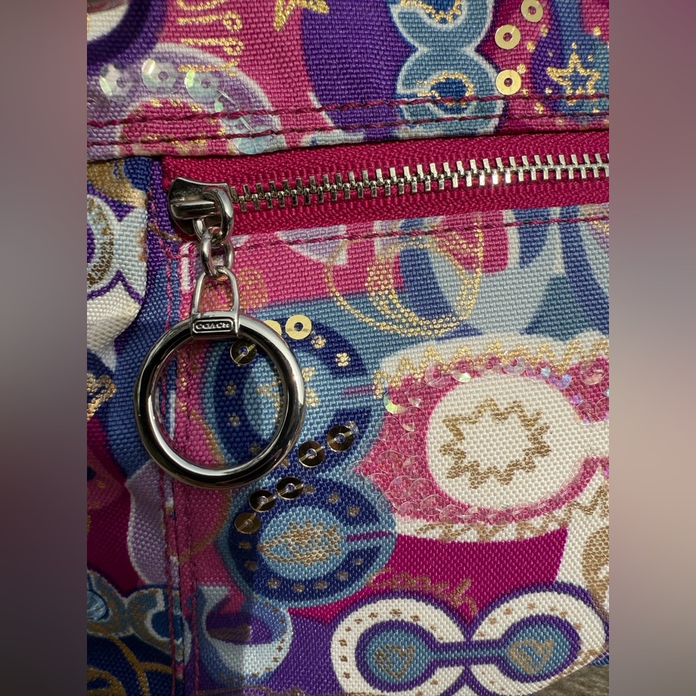EUC! Coach Poppy Vintage Y2K Multicolor Sequins Beads Bag - Picture 4 of 13